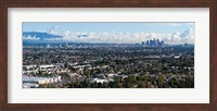 City with mountain range in the background, Mid-Wilshire, Los Angeles, California, USA Fine Art Print