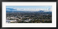 City with mountain range in the background, Mid-Wilshire, Los Angeles, California, USA Fine Art Print