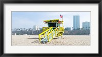 Lifeguard Station on the beach, Santa Monica Beach, Santa Monica, California, USA Fine Art Print