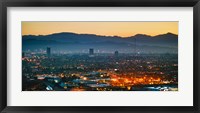 Buildings in a city, Miracle Mile, Hollywood, Griffith Park Observatory, Los Angeles, California, USA Fine Art Print