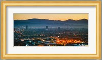 Buildings in a city, Miracle Mile, Hollywood, Griffith Park Observatory, Los Angeles, California, USA Fine Art Print