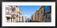 Buildings in city with Bay Bridge and Transamerica Pyramid in the background, San Francisco, California, USA Fine Art Print
