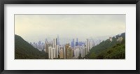 Skyscrapers in a city, Hong Kong, China Fine Art Print