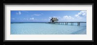 Jetty and Dive Shack at Tikehau Village, Tuamotu Archipelago, French Polynesia Fine Art Print