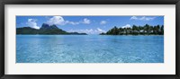 Motu and lagoon, Bora Bora, Society Islands, French Polynesia Fine Art Print