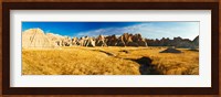 Rock formations on a landscape, Prairie Wind Overlook, Badlands National Park, South Dakota, USA Fine Art Print