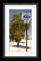 Mile marker zero at Pass-A-Grille, St. Pete Beach, Tampa Bay Area, Tampa Bay, Florida, USA Fine Art Print