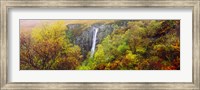 Waterfall in autumn, Eas Mor, Allt Coire Na Banachdich, Glen Brittle, Isle Of Skye, Inner Hebrides, Scotland Fine Art Print