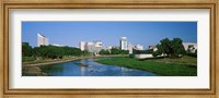 Downtown Wichita viewed from the bank of Arkansas River, Kansas Fine Art Print