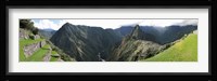 High angle view of a valley, Machu Picchu, Cusco Region, Peru Framed Print