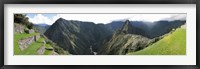 High angle view of a valley, Machu Picchu, Cusco Region, Peru Framed Print