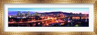 Jacques Cartier Bridge with city lit up at dusk, Montreal, Quebec, Canada 2012 Fine Art Print