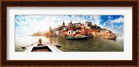 Boats in the Ganges River, Varanasi, Uttar Pradesh, India Fine Art Print