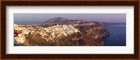 High angle view of a town at coast, Fira, Santorini, Cyclades Islands, Greece Fine Art Print