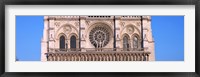 Architectural detail of a cathedral, Notre Dame de Paris, Paris, Ile-de-France, France Fine Art Print