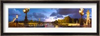 360 degree view of the Pont Alexandre III bridge at dusk, Seine River, Paris, Ile-de-France, France Fine Art Print