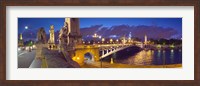 Pont Alexandre III bridge at dusk, Seine River, Paris, Ile-de-France, France Fine Art Print