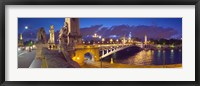 Pont Alexandre III bridge at dusk, Seine River, Paris, Ile-de-France, France Fine Art Print