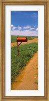 Red mailbox at the roadside, San Rafael Valley, Arizona, USA Fine Art Print