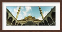 Low angle view of inside of New Mosque, New Mosque, Eminonu, Istanbul, Turkey Fine Art Print