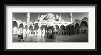 Courtyard of Blue Mosque in Istanbul, Turkey (black and white) Fine Art Print