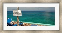 Sign at Xtabi Hotel above cliffs, Negril, Westmoreland, Jamaica Fine Art Print