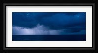 Rain squalls at the sea, Negril, Westmoreland, Jamaica Fine Art Print