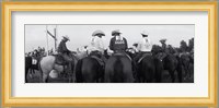 Cowboys on horses at rodeo, Wichita Falls, Texas, USA Fine Art Print