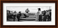 Cowboys at rodeo, Pecos, Texas, USA Fine Art Print