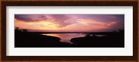 Lake Travis at dusk - Pink Sky, Austin, Texas Fine Art Print