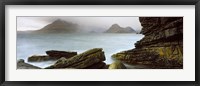 Rock formations at coast, Black Cuillin, Elgol, Isle of Skye, Inner Hebrides, Highlands Region, Scotland Fine Art Print