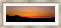 Silhouette of a tree at dusk, Kirkcarrion, Middleton-In-Teesdale, County Durham, England Fine Art Print