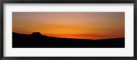 Silhouette of a tree at dusk, Kirkcarrion, Middleton-In-Teesdale, County Durham, England Fine Art Print