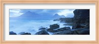 Black Cuillin and waves at coast, Elgol, Isle of Skye, Inner Hebrides, Highlands Region, Scotland Fine Art Print