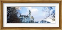 Low angle view of the Neuschwanstein Castle in winter, Bavaria, Germany Fine Art Print