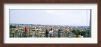 Tourists looking at city from Leaning Tower Of Pisa, Piazza Dei Miracoli, Pisa, Tuscany, Italy Fine Art Print