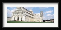 Tower with a cathedral, Leaning Tower Of Pisa, Pisa Cathedral, Piazza Dei Miracoli, Pisa, Tuscany, Italy Fine Art Print