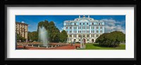 Garden in front of an education building, Russian Navy School Building, St. Petersburg, Russia Fine Art Print
