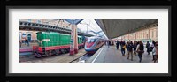 Bullet train at a railroad station, St. Petersburg, Russia Fine Art Print
