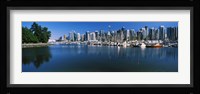 Marina with city at waterfront, Vancouver, British Columbia, Canada 2013 Fine Art Print