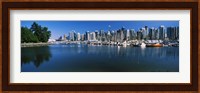 Marina with city at waterfront, Vancouver, British Columbia, Canada 2013 Fine Art Print