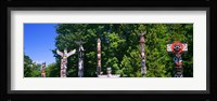 Totem poles in a a park, Stanley Park, Vancouver, British Columbia, Canada Fine Art Print