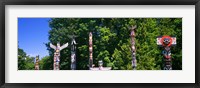 Totem poles in a a park, Stanley Park, Vancouver, British Columbia, Canada Fine Art Print