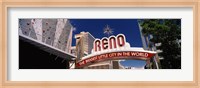 Low angle view of the Reno Arch at Virginia Street, Reno, Nevada Fine Art Print