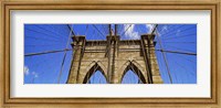 Low angle view of a suspension bridge, Brooklyn Bridge, New York City, New York State, USA Fine Art Print