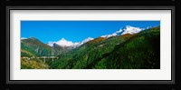 Bridge at Simplon Pass road in autumn, Valais Canton, Switzerland Fine Art Print