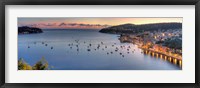 Elevated view of a city at dusk, Villefranche-Sur-Mer, Alpes-Maritimes, Provence-Alpes-Cote d'Azur, France Fine Art Print