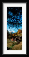Huts with the Mt Matterhorn in background in autumn morning light, Valais Canton, Switzerland Fine Art Print