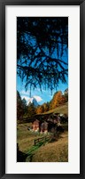 Huts with the Mt Matterhorn in background in autumn morning light, Valais Canton, Switzerland Fine Art Print
