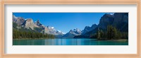 Maligne Lake with Canadian Rockies in the background, Jasper National Park, Alberta, Canada Fine Art Print